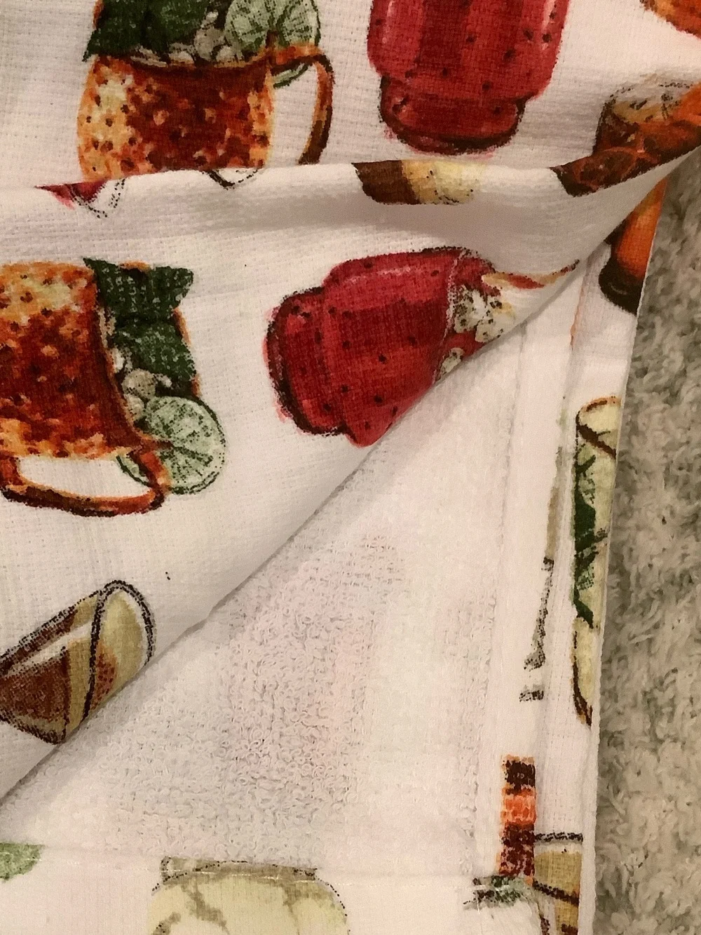 Cocktails Mocktails & Tropical Drinks Kitchen Towels Set of 2 NWT Cotton Bliss